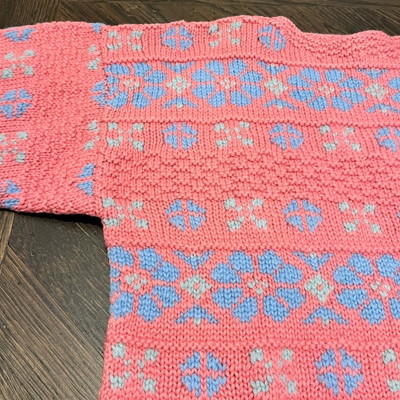 GORGEOUS Vintage Wool Hand Knit Fair Isle Sweater - Picture 4 of 4